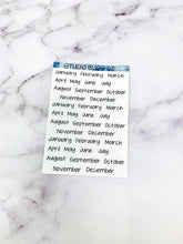 Load image into Gallery viewer, Planner Stickers "Months" | Jen Plans Handwritten Font